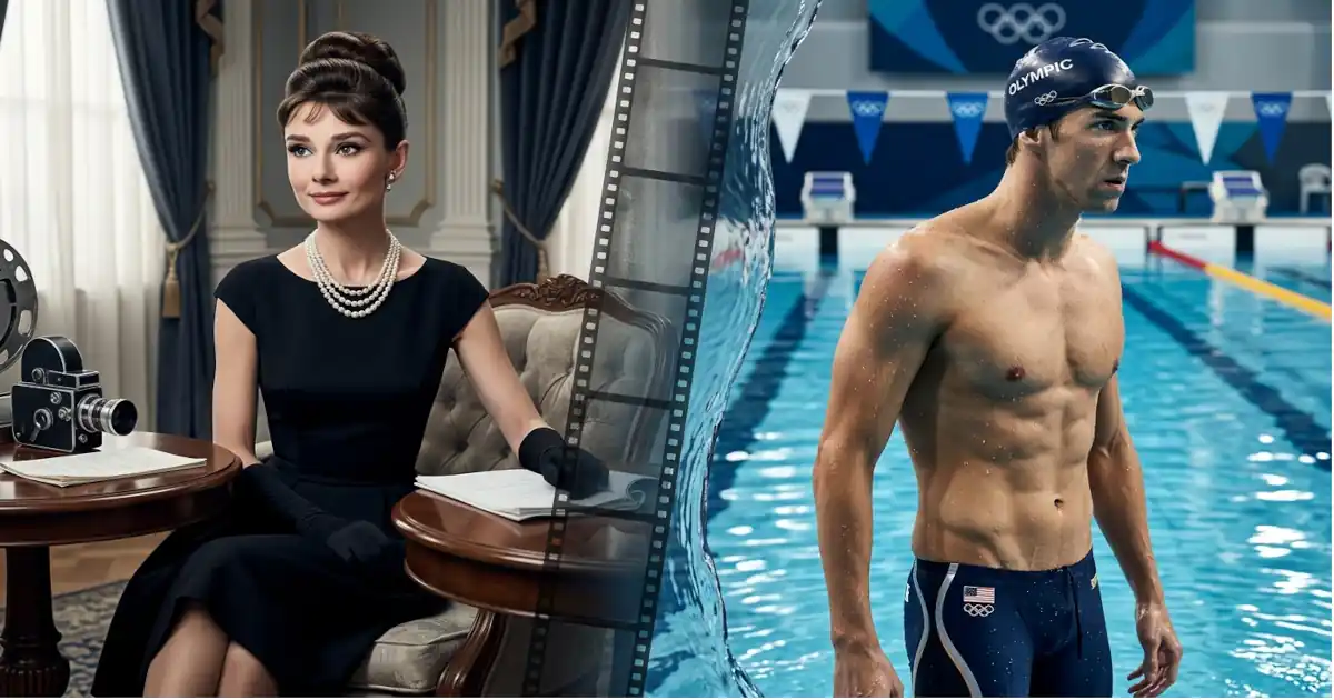 Audrey Hepburn and Michael Phelps: Two Icons, Two Different Worlds